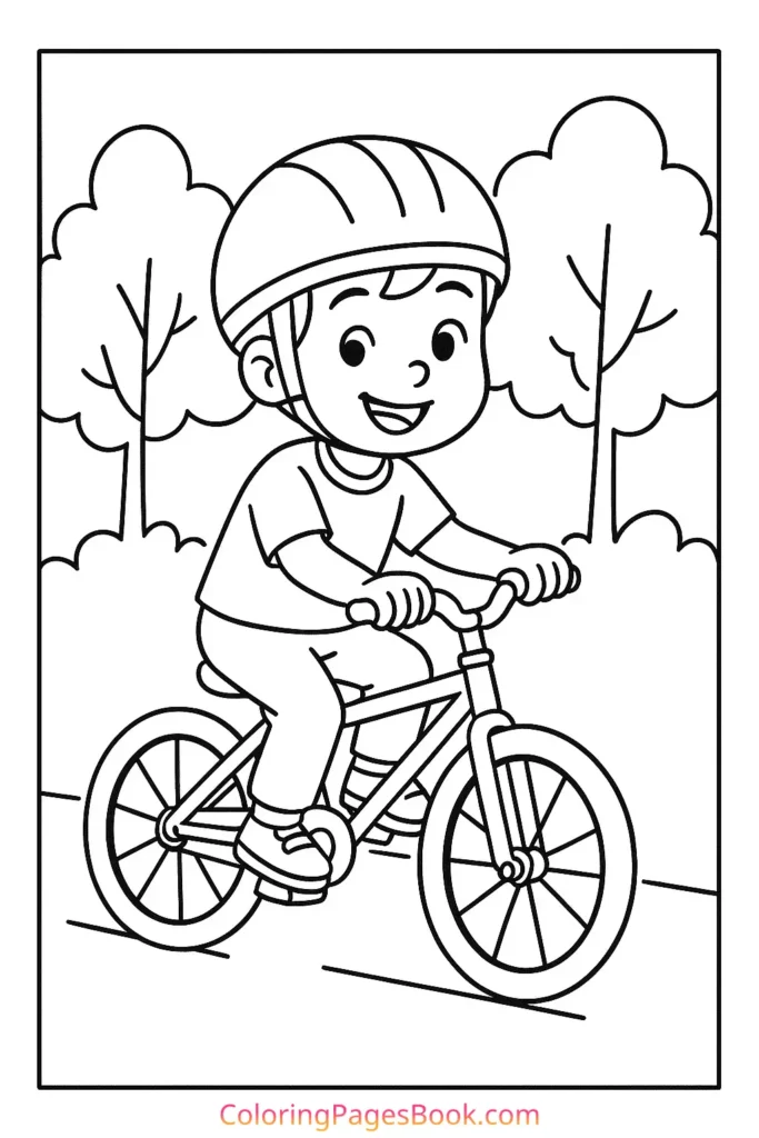 Boy Riding a Bicycle