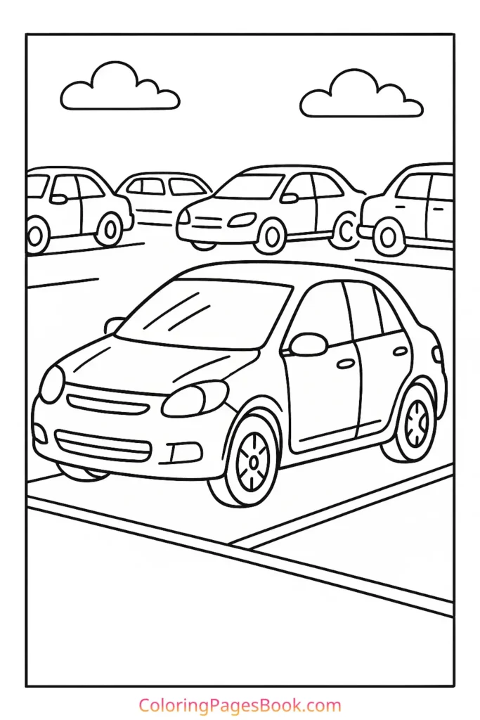 Car in a Parking Lot