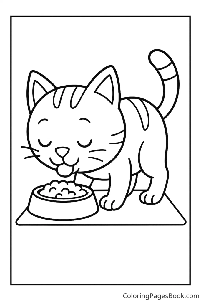 Cat Eating From a Food Bowl