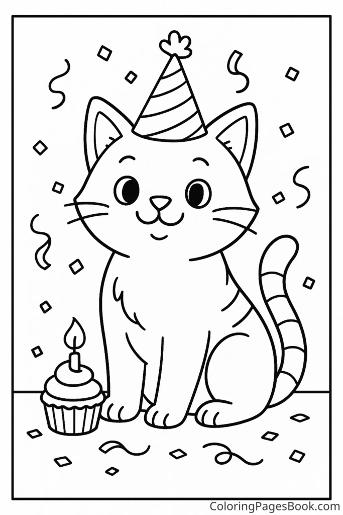 Cat Wearing a Party Hat
