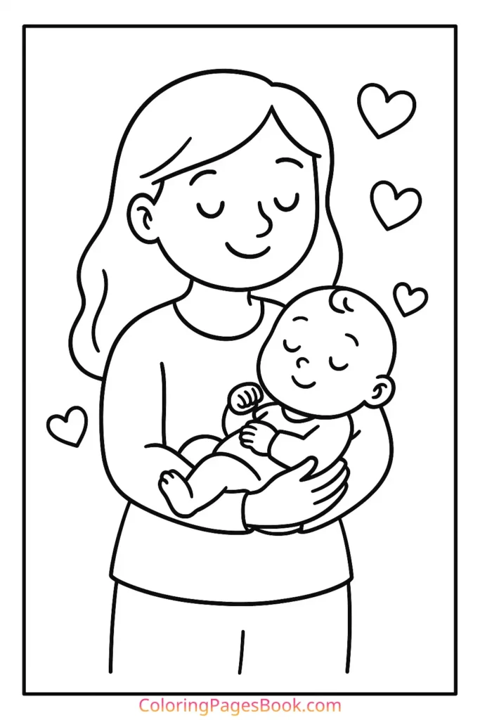 Mom Carrying Baby in Arms