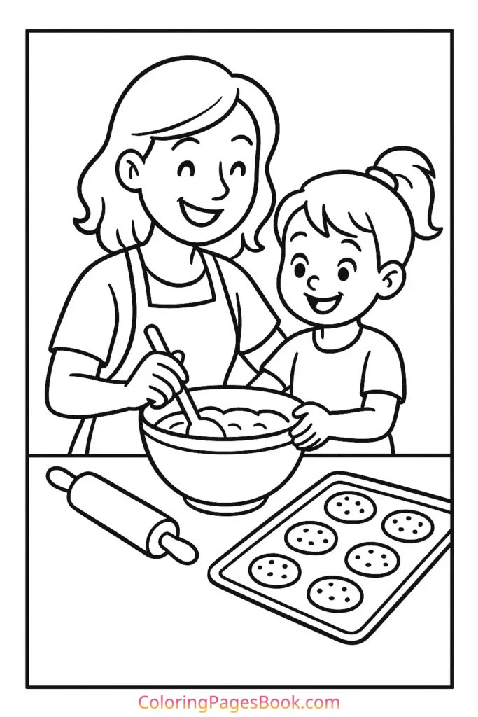 Mom and Child Baking Together