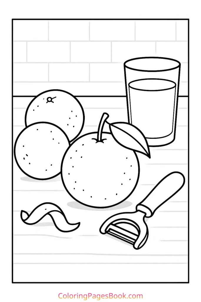 Orange on a Kitchen Counter