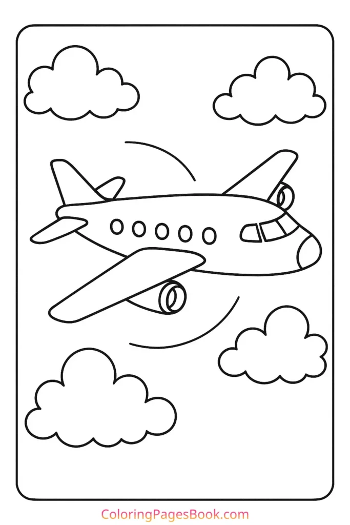 Plane Flying Through the Clouds