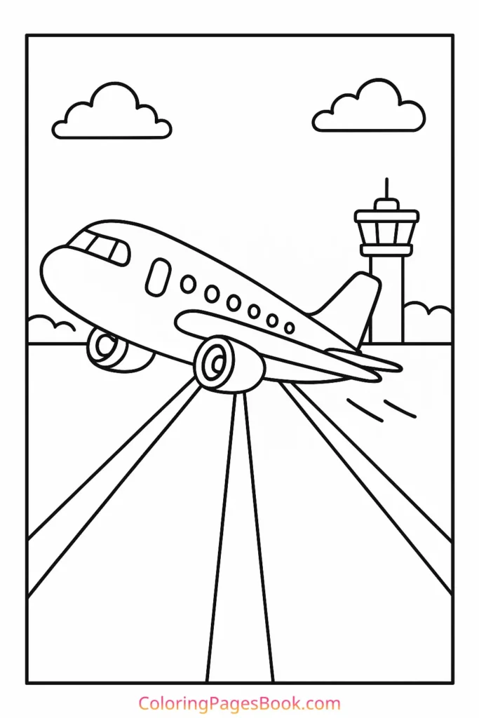 Plane Taking Off from a Runway