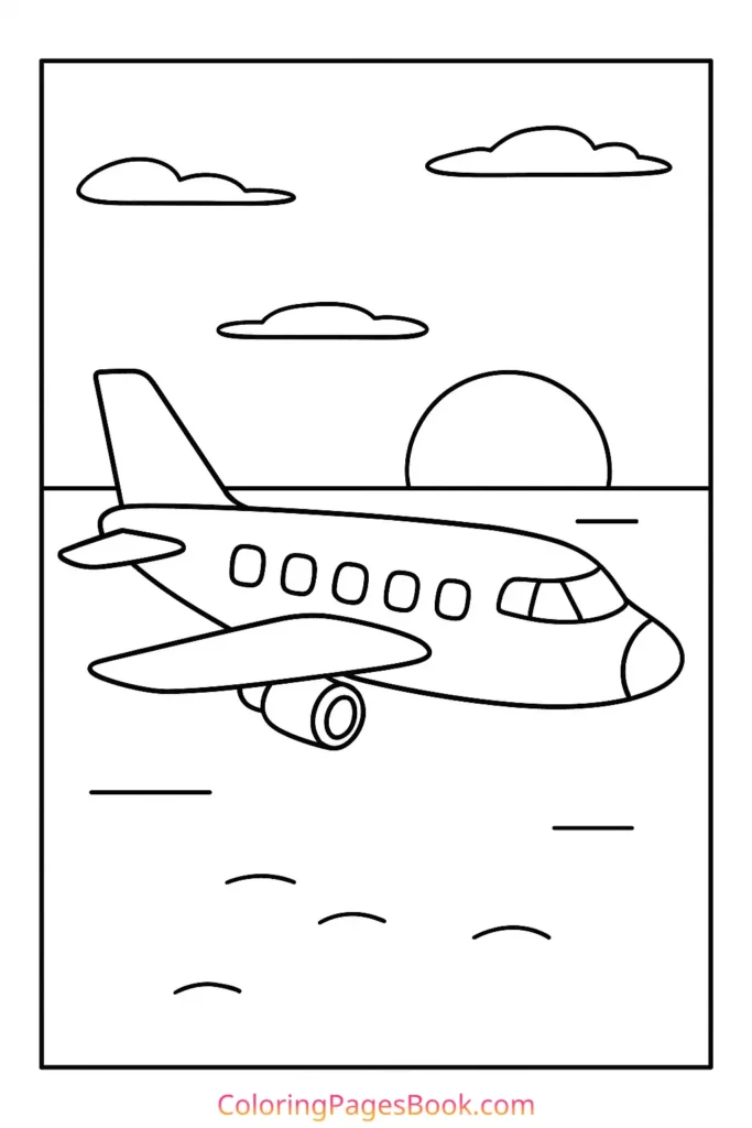 Plane in the Sunset Sky