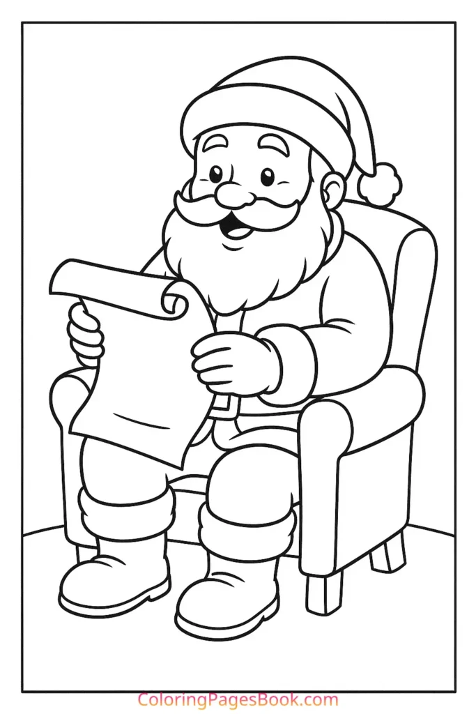 Santa Reading a Wish List
