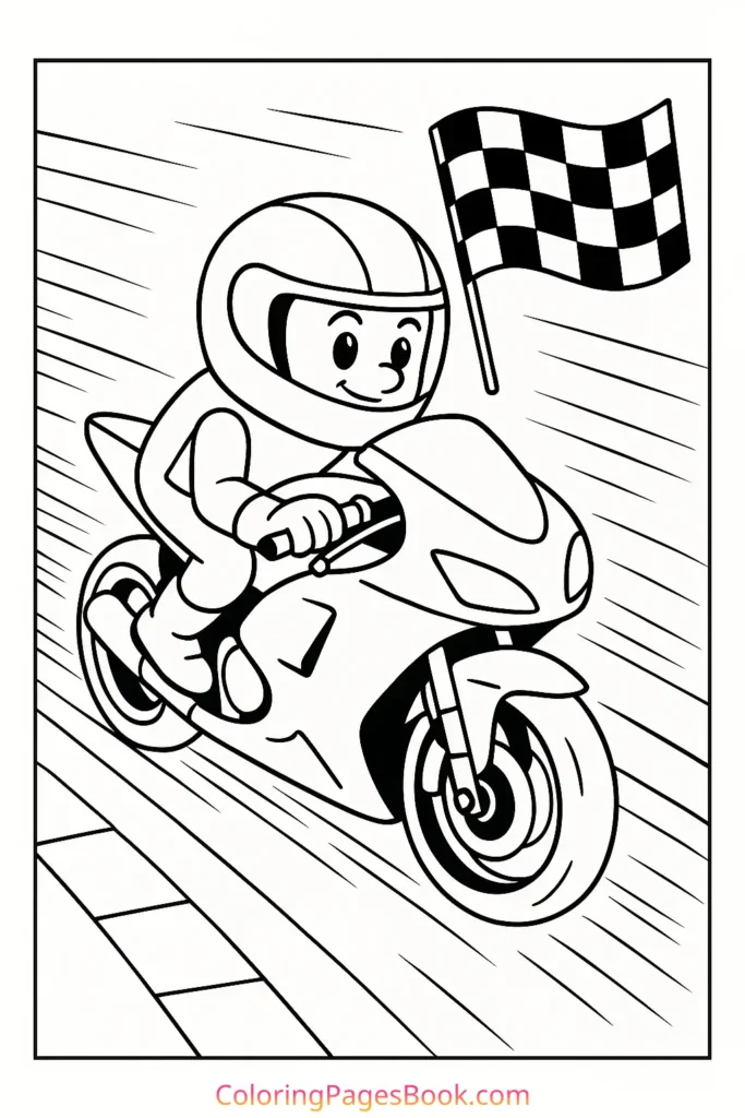 Sports Bike on a Race Track