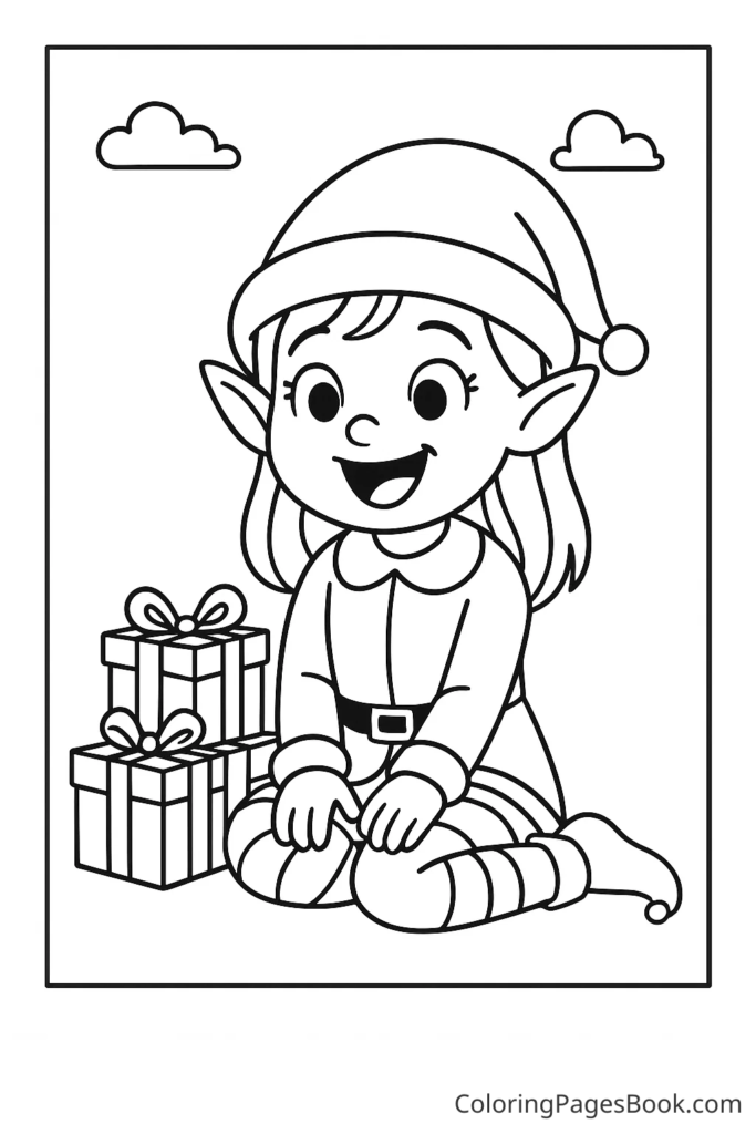 Elf Lila on Christmas Morning