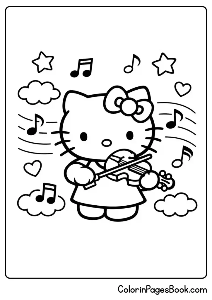 Hello Kitty Playing Music