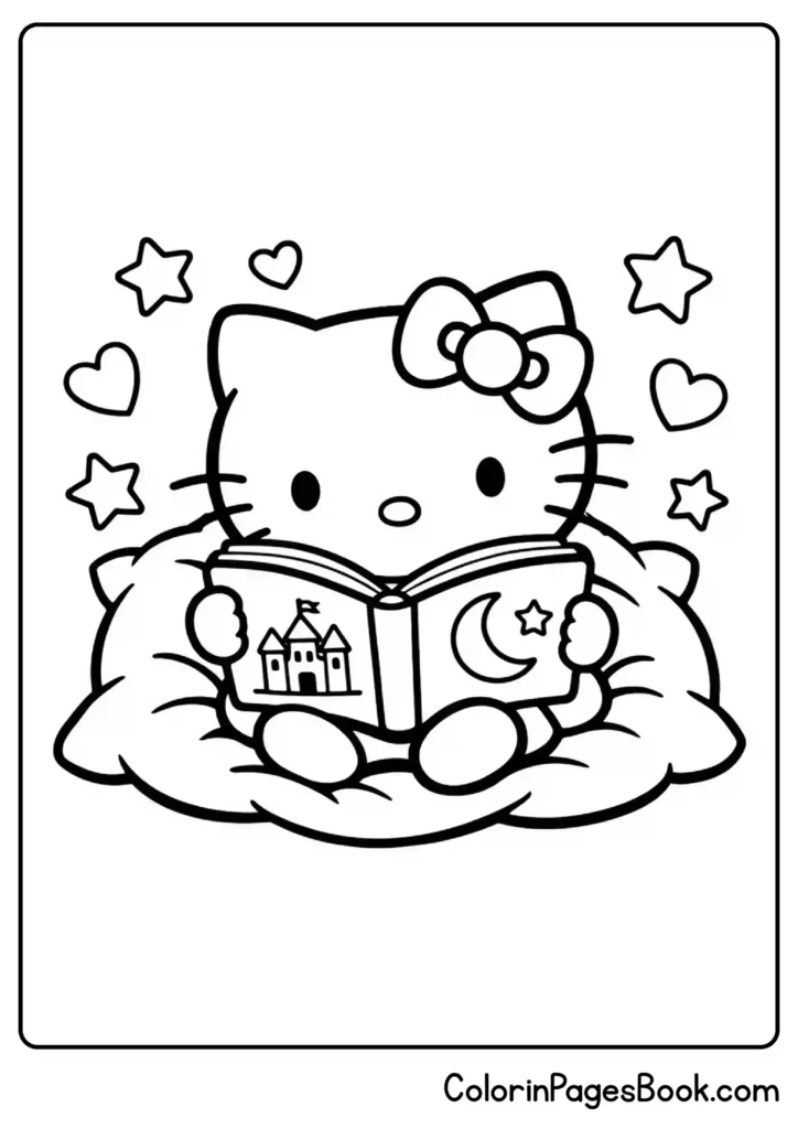 Hello Kitty Reading a Storybook