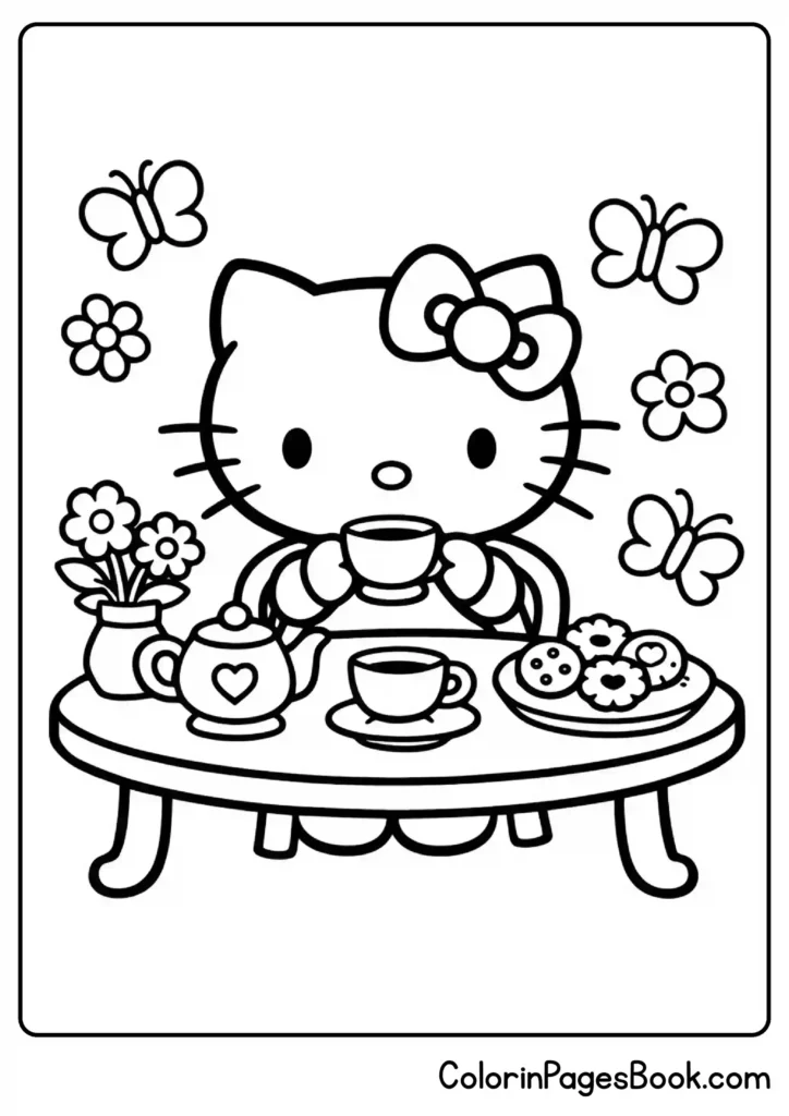 Hello Kitty Tea Party in the Garden