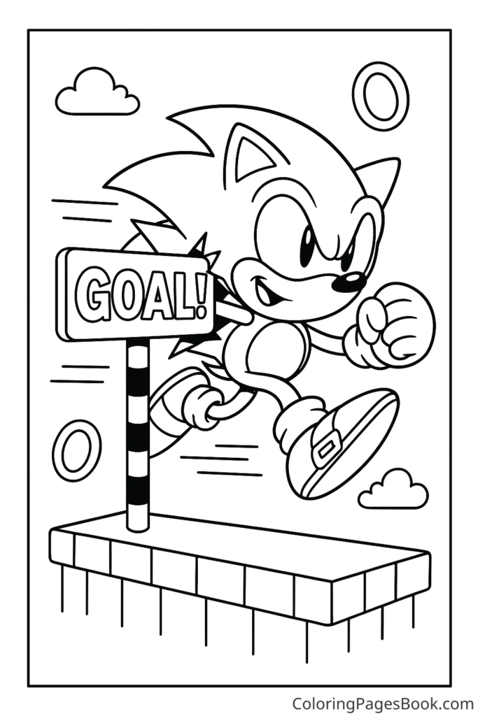 Sonic Breaking Through a Goal