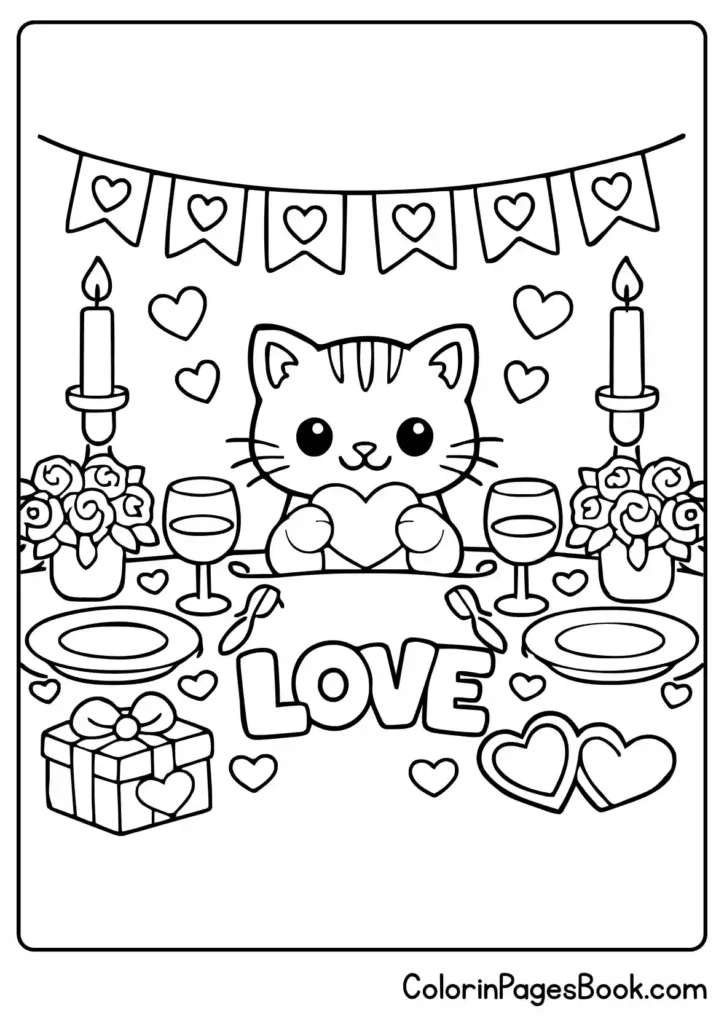 Candlelight Valentine dinner table