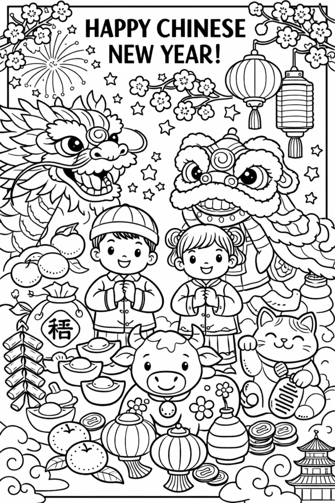 Chinese New Year Coloring Page