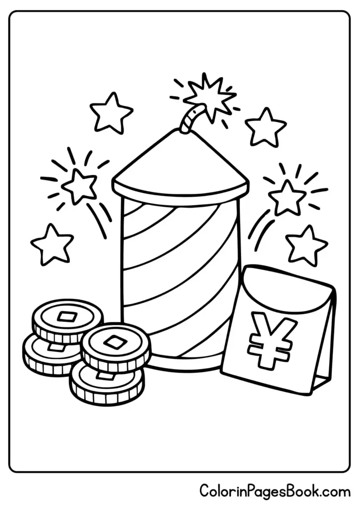 firecracker lucky symbols Chinese New Year