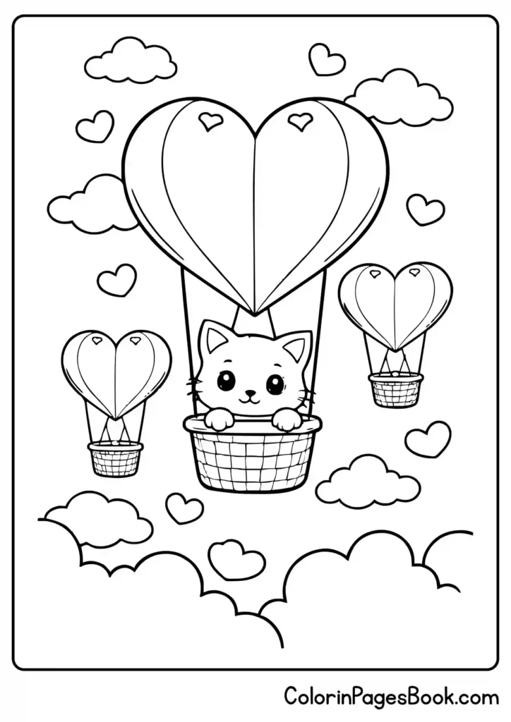 Heart shaped hot air balloons