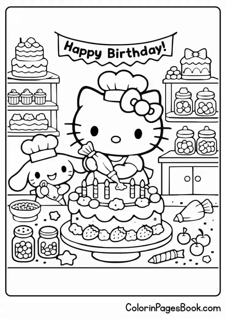 Hello Kitty Birthday Cake Shop Scene