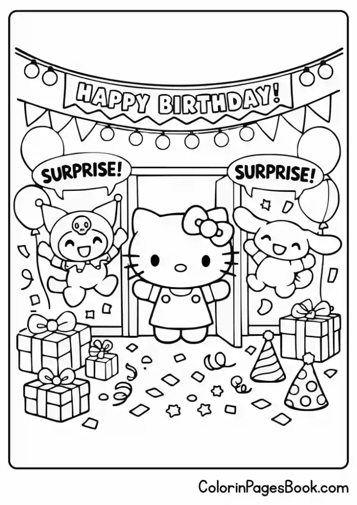 Hello Kitty Surprise Birthday Scene