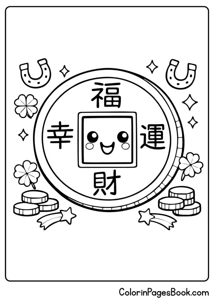 lucky gold coin Chinese New Year