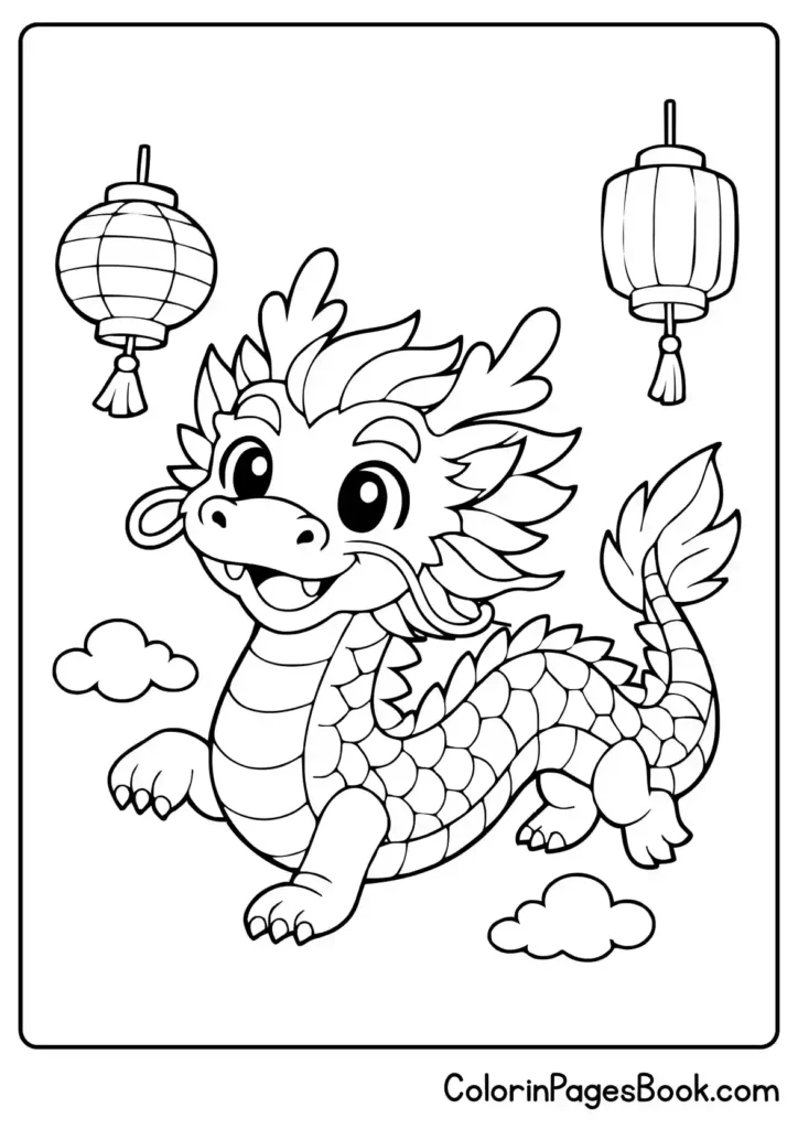 smiling dragon Chinese New Year