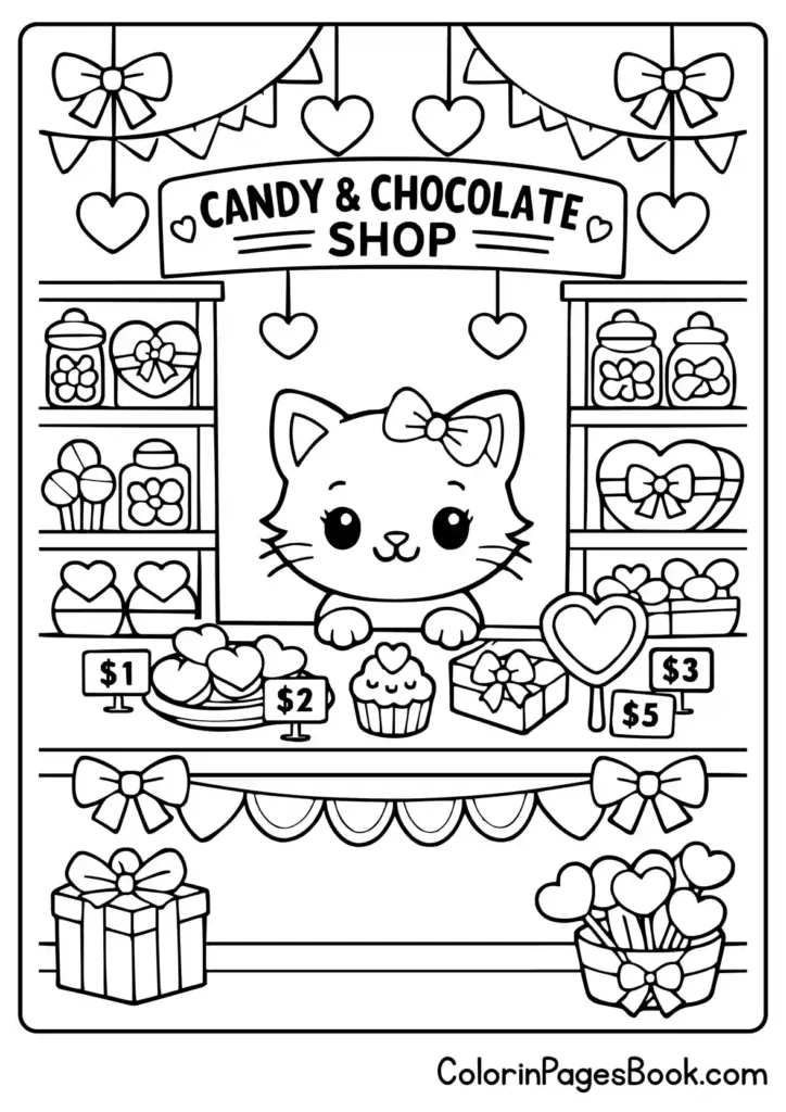 Valentine candy chocolate shop