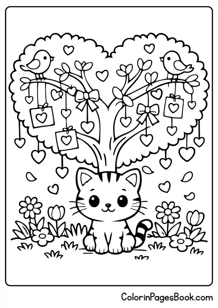 Valentine heart love tree