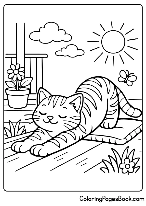 realistic tabby cat coloring page