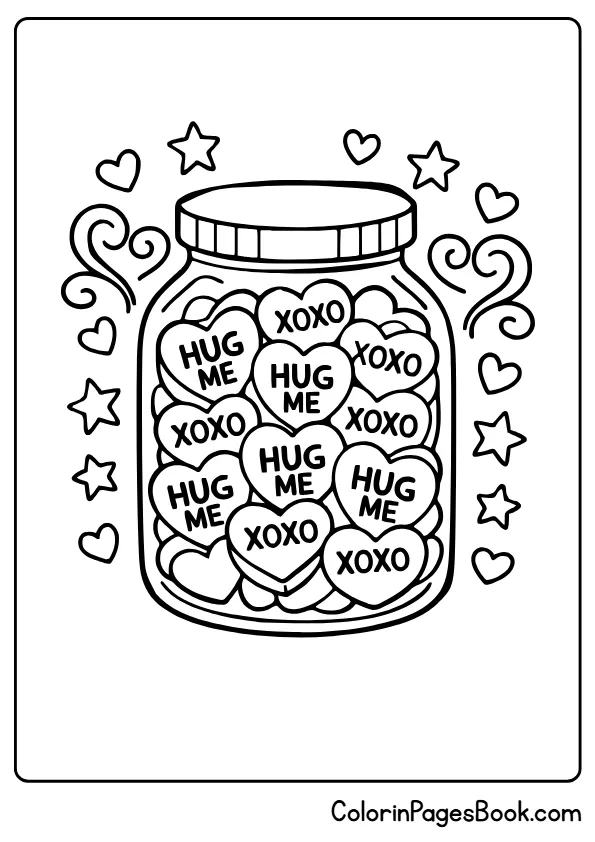 sweetheart candy jar coloring page