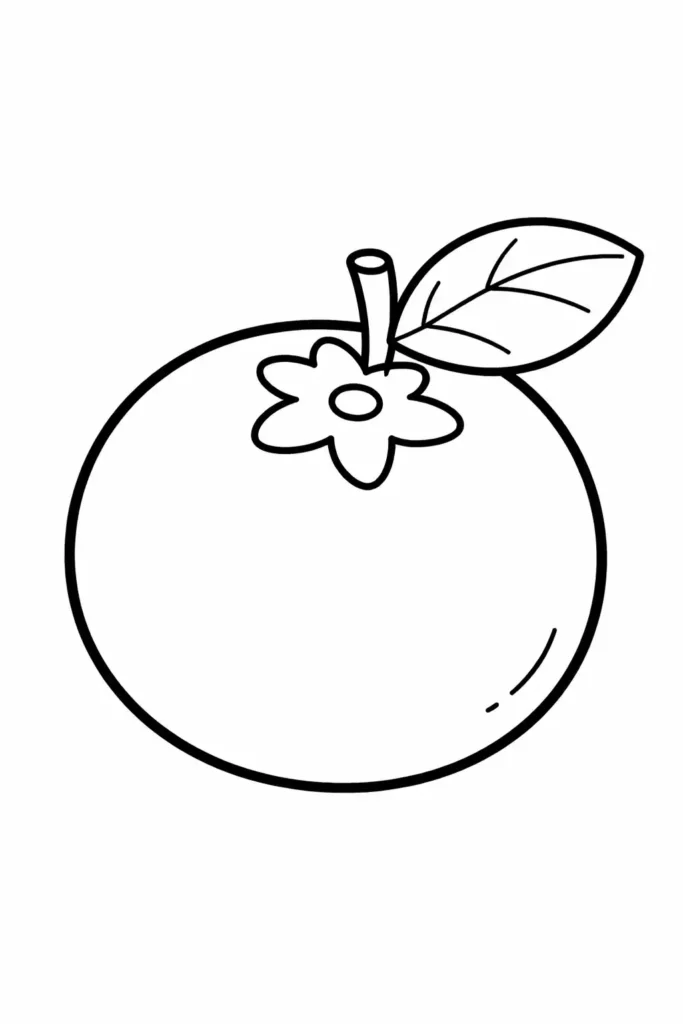 Simple single blueberry easy fruit coloring page
