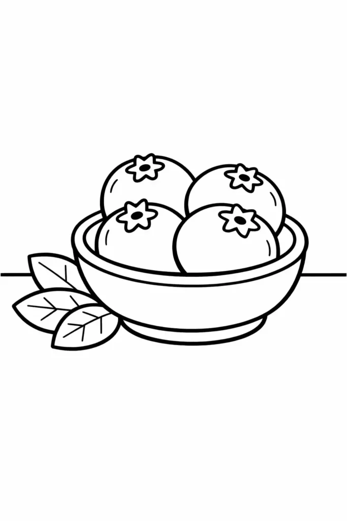 Multiple blueberries simple easy coloring page