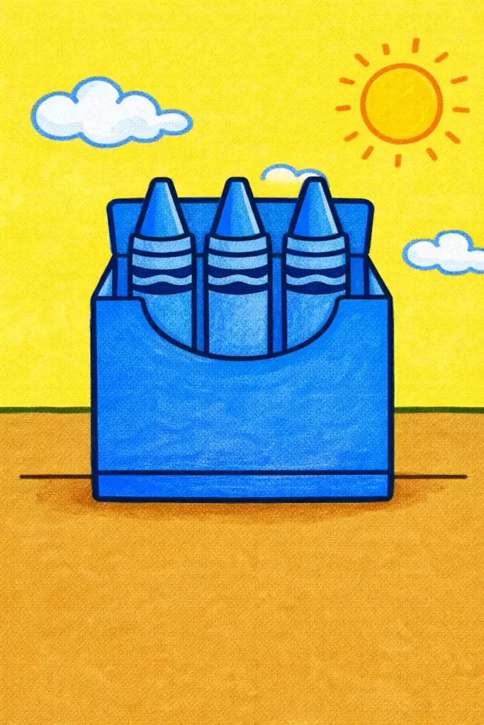 Multiple crayons simple easy colored coloring page