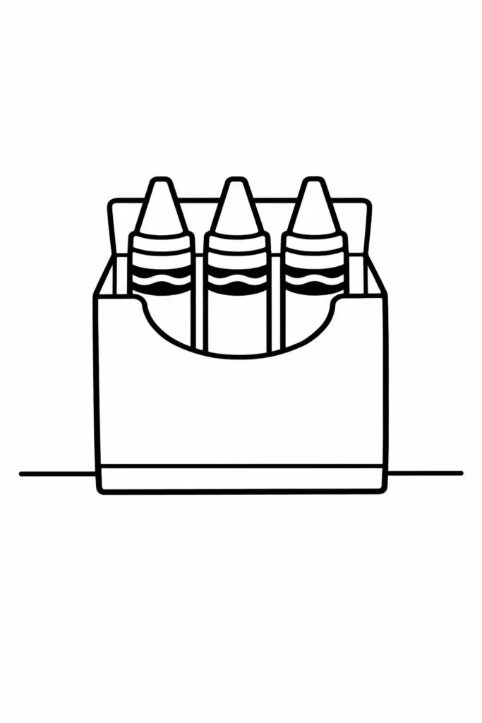 Multiple crayons simple easy coloring page