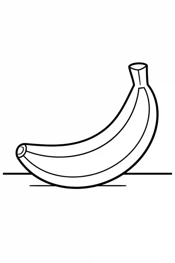 Simple single banana easy coloring page
