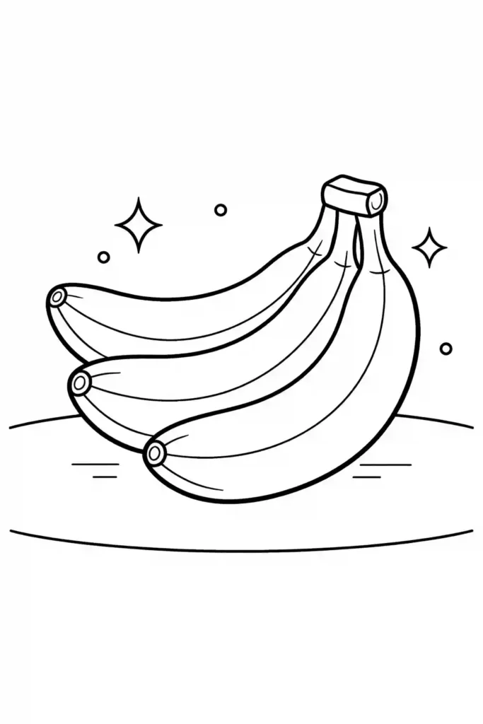 Multiple bananas simple easy coloring page