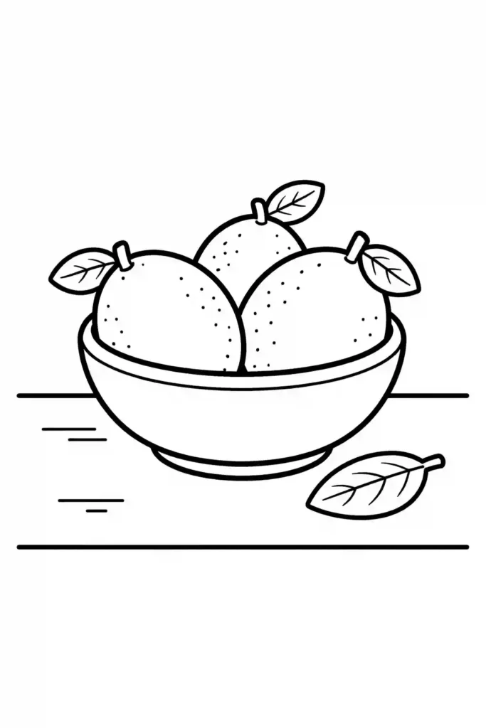 Multiple lemons simple easy coloring page