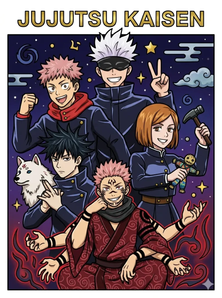 Colored Jujutsu Kaisen Coloring Pages