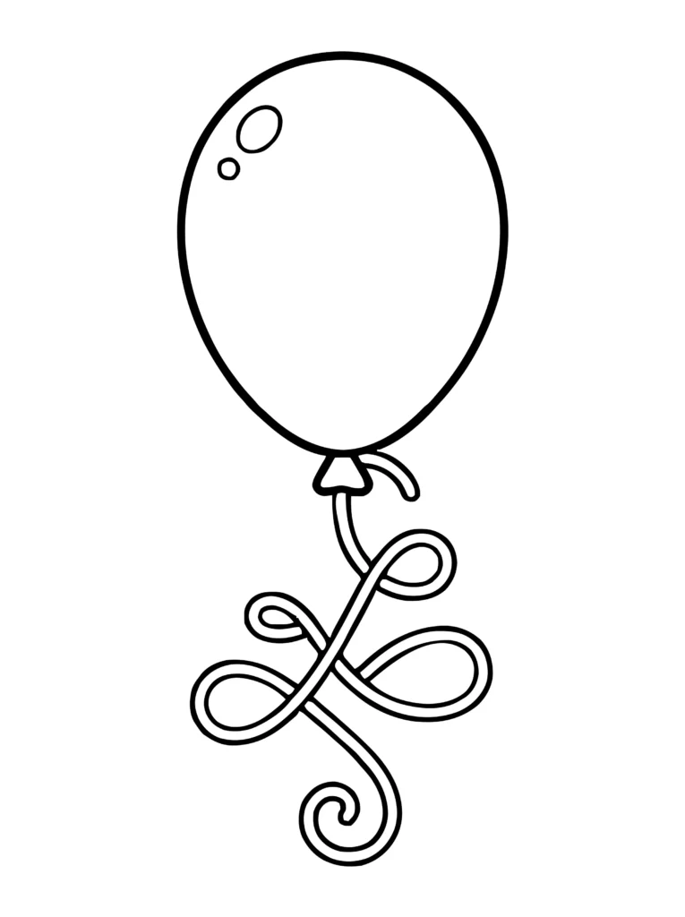 Simple single balloon easy coloring page