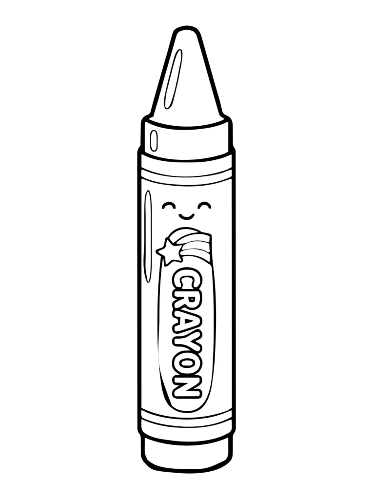 Simple single crayon easy coloring page