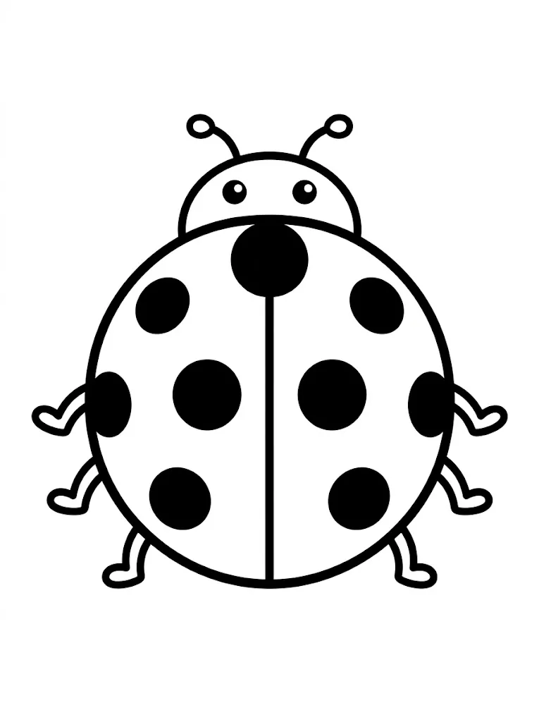Simple single ladybug easy coloring page