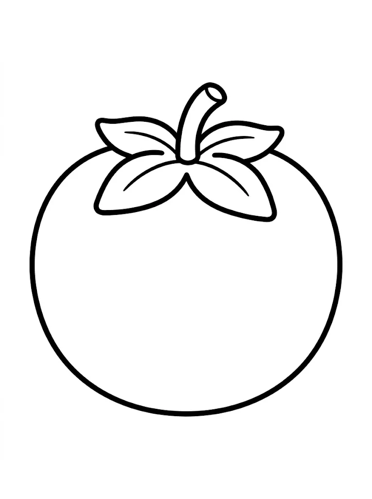 Simple single tomato easy coloring page