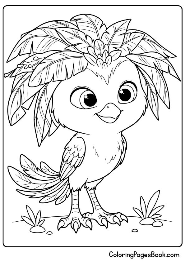 Baby Ivy the Javan bird character coloring page from Swapped Netflix animated movie