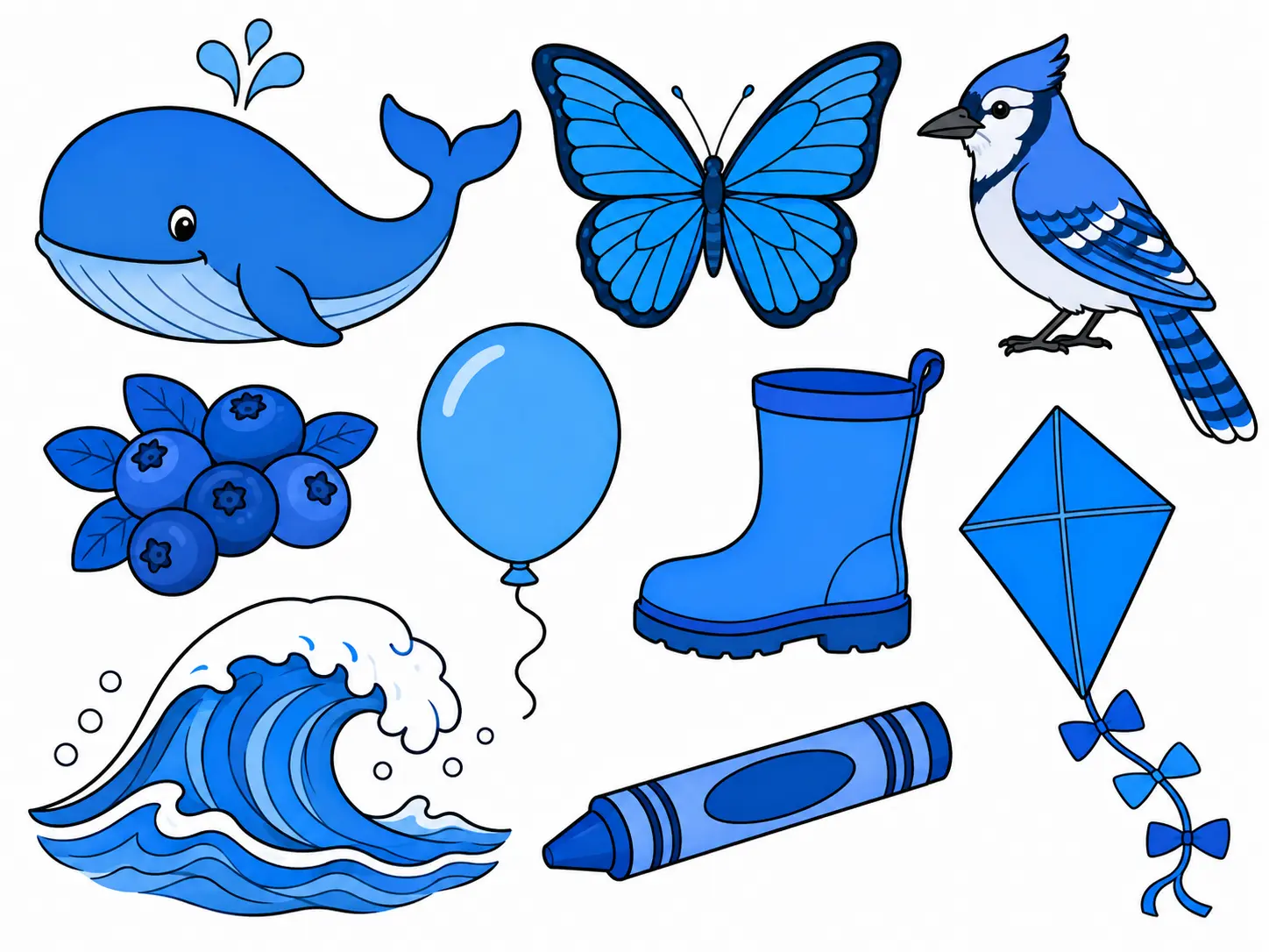 Blue Things Coloring Pages – Free Printable | ColoringPagesBook