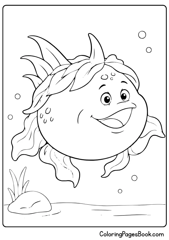 Boogle floating underwater in a Swapped coloring page