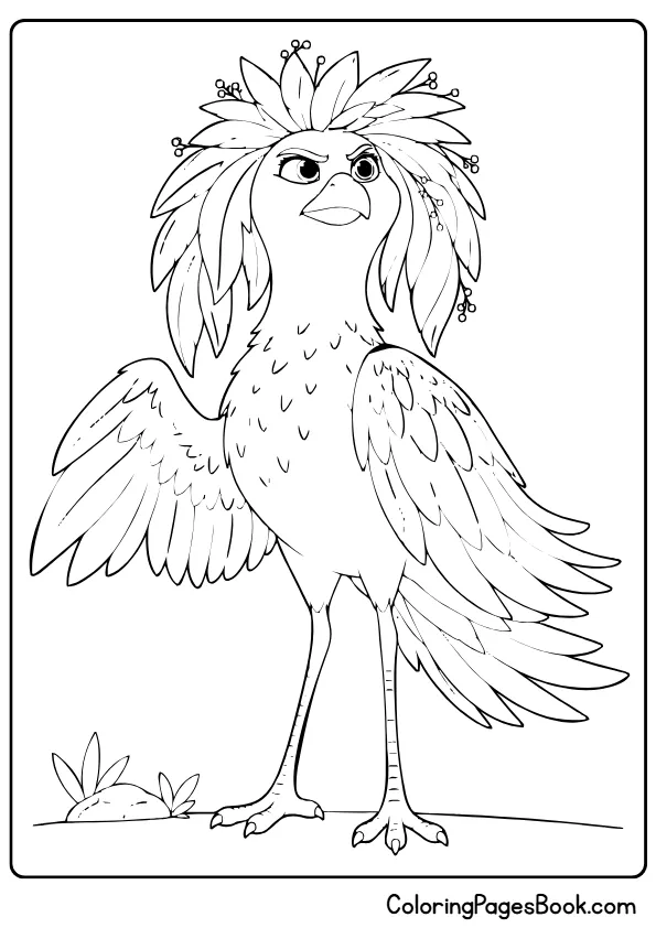 Serious Ivy with confident expression in a Swapped coloring page