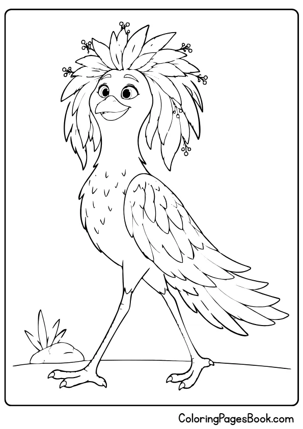 Ivy the Javan walking gracefully in a printable coloring page