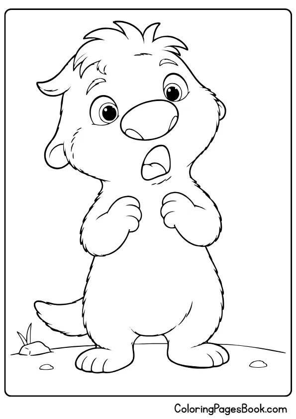 Surprised Ollie with shocked expression in a Swapped coloring page